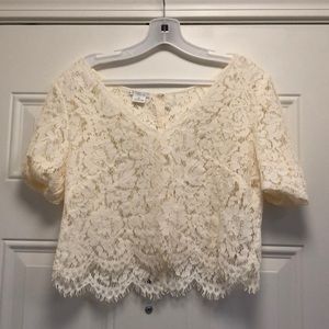 Jenny Yoo Libby top in ivory, never worn.